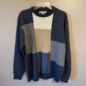 Munsingwear Brown Color Block Sweater Sz XL